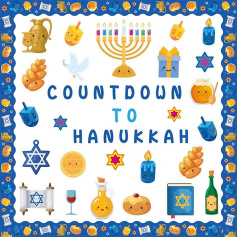 Bkeecten 107pcs Hanukkah Bulletin Board Set With 10 Sheets
