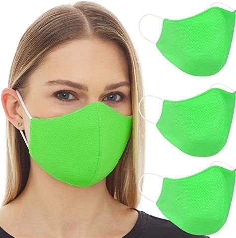 Ojos Face Cloth Mask Neon Green 3 Pack With 3 Filter
