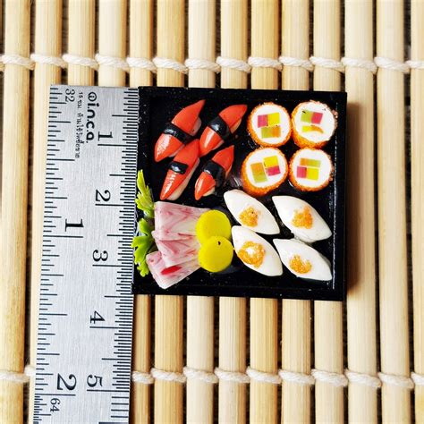 Dollhouse Miniatures Japanese Food Sushi Sashimi Bento Set 16 Scale