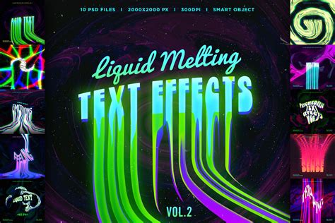 Liquid Melting Text Effects Vol2 Design Cuts