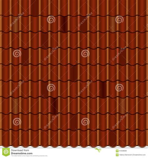 Red Corrugated Tile Element Of Roof Seamless Stock Vector