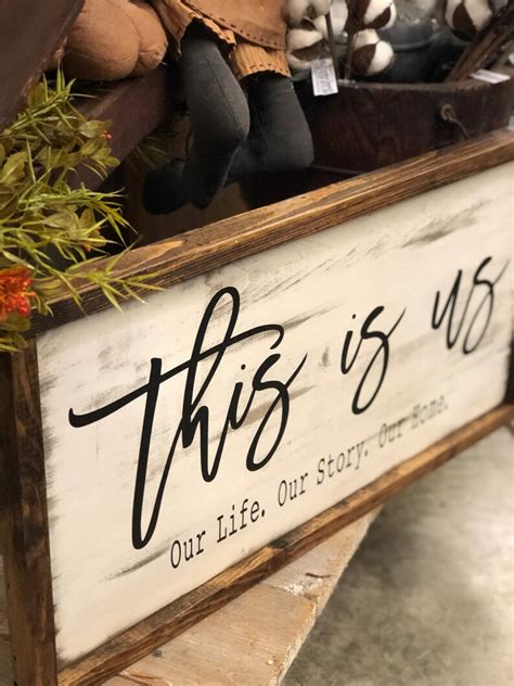 This Is Us Rustic Farmhouse Wood Sign This Is Us Sign Etsy