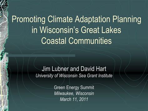 Ppt Promoting Climate Adaptation Planning In Wisconsins Great Lakes