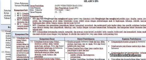 Rpp merupakan administrasi yang wajib dimiliki oleh guru dalam menjalankan tugasnya sebagai pengajar dan pendidik, maka oleh sebab itu pada kesempatan ini admin akan membagikan secara gratis format rpp k13 kelas 3 sd/mi semester 1 & 2 berikut ini Silabus IPS Kelas 7 SMP/MTs Kurikulum 2013 Revisi Terbaru | Websiteedukasi.com