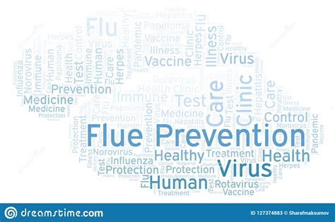 Flue Prevention Word Cloud Made With Text Only Stock Illustration