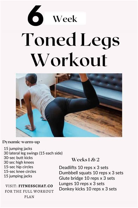 Best Toned Legs Workout Ever 6 Week Plan