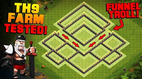 Launch an attack in the simulator or modify with the base builder. Clash of Clans | NEW TH9 Farming Base with BOMB TOWER ...