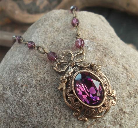 Stunning Amethyst Vintage Style Necklace Folksy