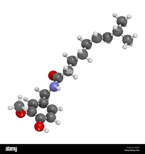 Capsaicin Chili Pepper Molecule Used In Food Drugs Pepper Spray Etc
