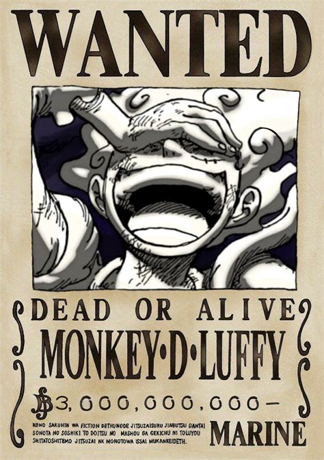 Wanted Monkey D Luffy Wano Gear Nika To Print Para Imprimir Sekolah Lucu Lucu Seni