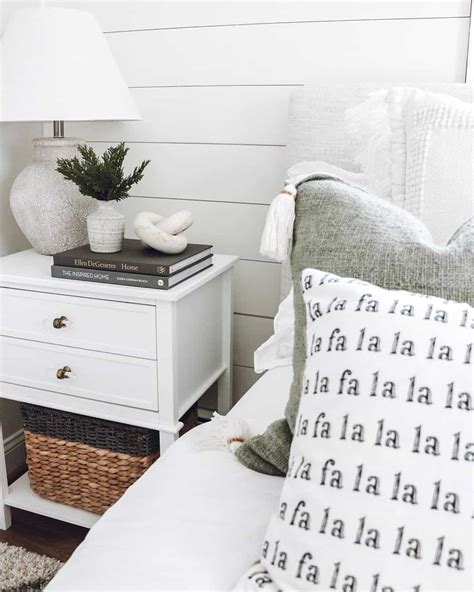 Neutral Nightstand Décor In Shiplap Bedroom Soul And Lane