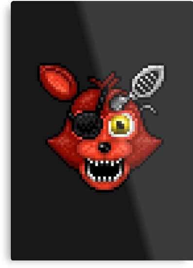 Adventure Withered Foxy Fnaf World Pixel Art Metal Prints By