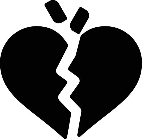 Broken Heart Vector Icon Design 14968860 Vector Art At Vecteezy