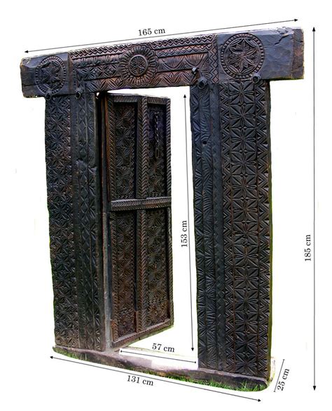 Antik Orient Massivholz Tür Carved Wooden Door Tor Gate Nuristan