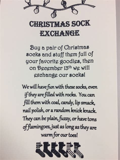 Christmas Sock Exchange Invitation Fun Christmas Games Christmas