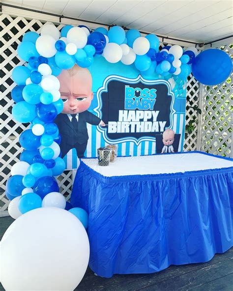In this boss baby theme all the decoration items including banner, balloons etc. Boss Baby Party. | Baby birthday decorations, Baby party ...