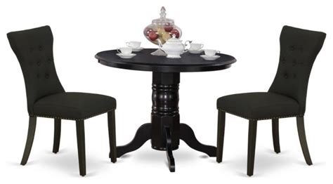 3 Piece Kitchen Table Set Kitchen Table 2 Chairs Black Dining Chairs