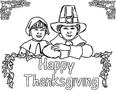 Getcolorings.com has more than 600 thousand printable coloring pages on sixteen thousand topics including animals, flowers, cartoons, cars, nature and many many more. Kids Printable Pilgrim Coloring Pages for Thanksgiving