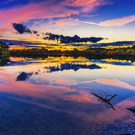 Sunset Reflection Lake Wallpapers Wallpaper Cave