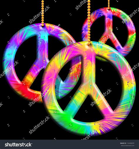 Peace Symbols Psychedelic Ornaments Stock Photo 116490079 Shutterstock