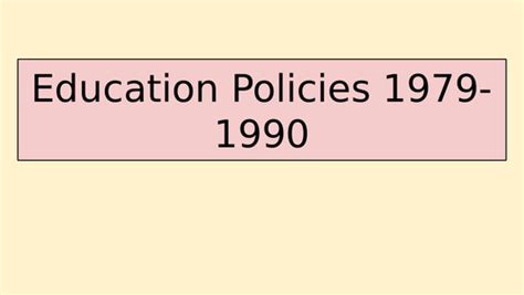 The 1988 Education Reform Act A Level Sociology Teaching Resources