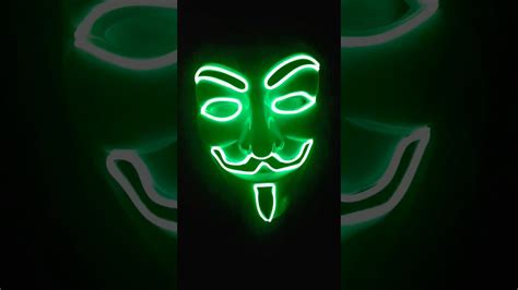 Máscara Anonymous Con Led Verde Youtube