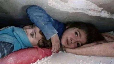 Turkey Syria Quake Video Of 7 Yr Old Shielding Sibling Under Rubble