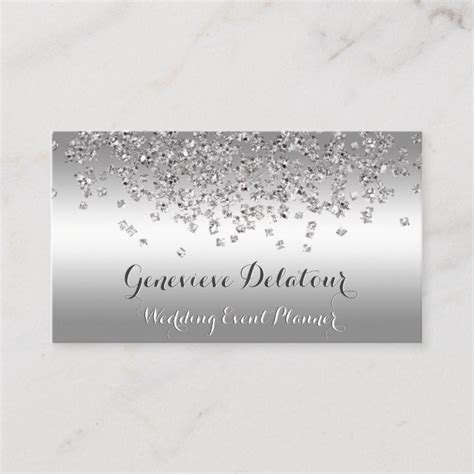 It shows off your personality and could also reflect the kind of work you do. Silver Glitter Elegant Platinum Event Planner Business ...