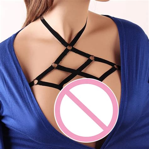 Sexy Women Hollow Out Elastic Cage Bra Bandage Strappy Halter Bra Bustier Top Wire Free Bra And