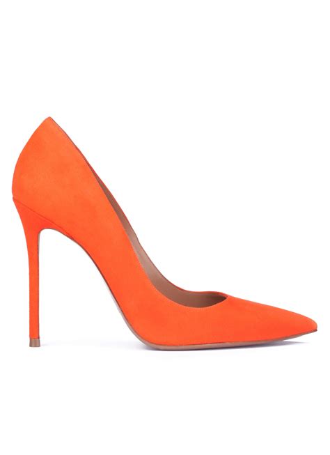 Orange Suede Stiletto Pumps Online Shoe Store Pura Lopez Pura Lopez