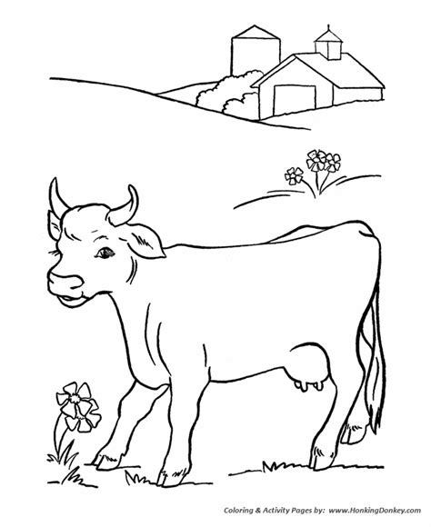 Farm Animal Coloring Pages Printable Cow Coloring Page And Kids