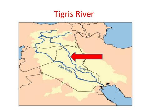 Tigris River On A World Map Map