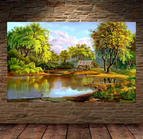 Quadro Pintura Paisagem Óleo Sobre Tela Cod 3007