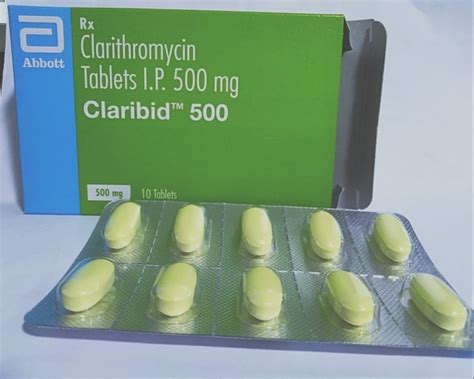 Claribid 500 Clarithromycin 500mg Antibiotic Abbott Rs 55060 Strip