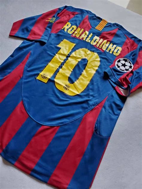 2005 2006 Uefa Barcelona Ronaldinho 10 Soccer Jersey Home Etsy