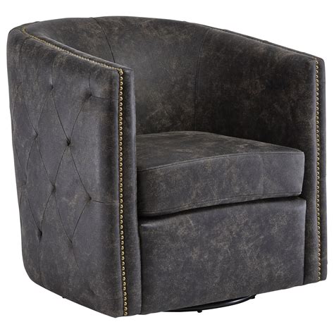 Signature Design By Ashley Brentlow Distressed Black Faux Leather