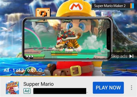 Youtube Ad Advertises A Fake Mario Game With Footage Of Mm2 On An