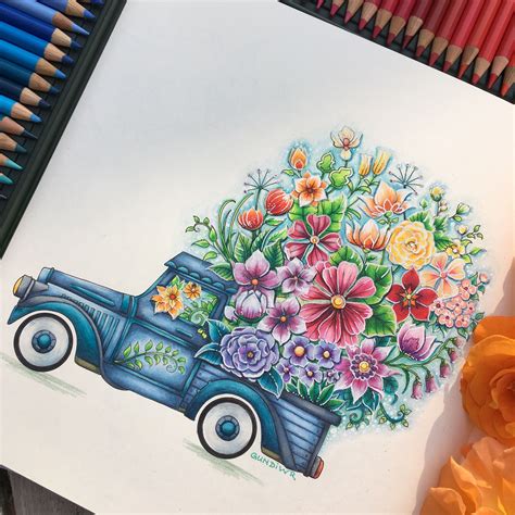 These are my favorite coloring many books billed as adult coloring books specifically contain incredibly detailed designs that adult coloring books: World of Flowers, Johanna Basford, colored by @gundiwr ...