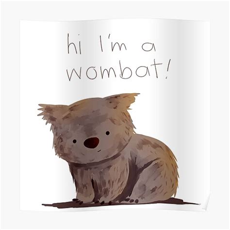 Wombat Poster For Sale By Oyyro Redbubble