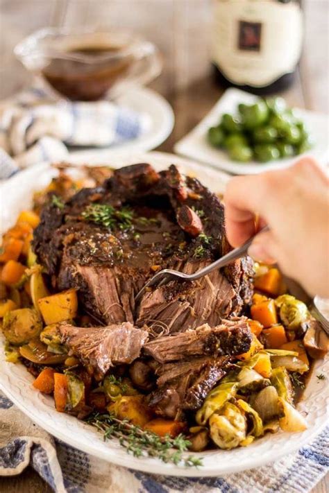 You want the meat to still be on the bone and to easily pull off but not be falling off. Maple Balsamic Braised Cross Rib Roast | Recipe | Cross rib roast, Rib roast recipe, Beef recipes