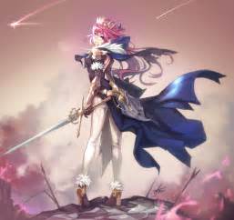 Long Hair Pink Hair Anime Anime Girls Armor Sword Weapon Hd