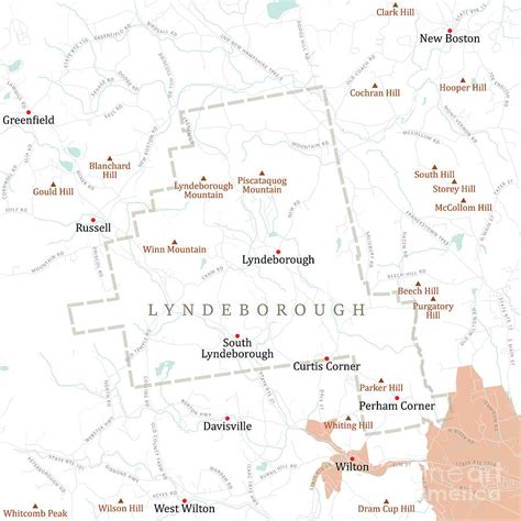 Nh Hillsborough Lyndeborough Vector Road Map Digital Art By Frank