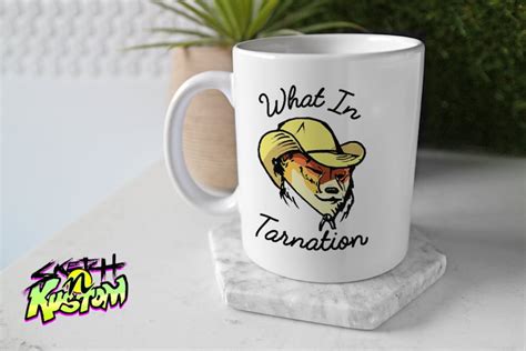What In Tarnation Dog Meme Mug Wot N Tarnation Cowboy Hat And Coffee