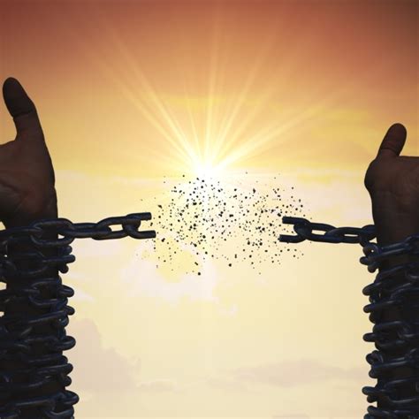 Silhouettes Of Hands Are Breaking Chain Freedom Concept Picture