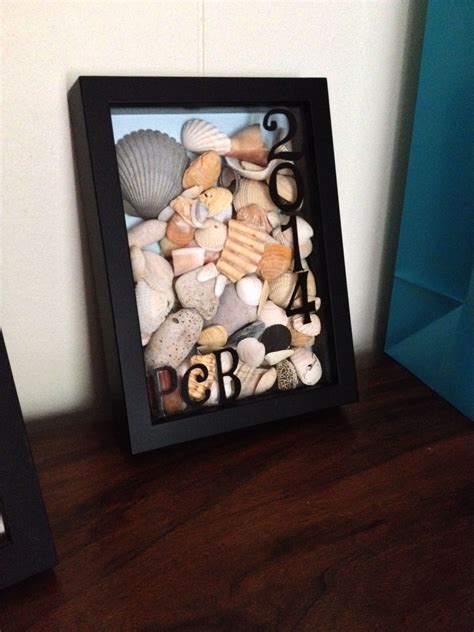 Shadow Box Frame Filled With Shells From Vacation My Actual Version