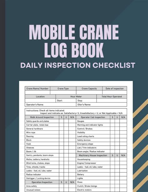 Buy Mobile Crane Daily Inspection Checklist Log Book Crane Inspection