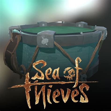 The Logo For Sea Of Thieves Is Shown In Front Of An Image Of A Drum