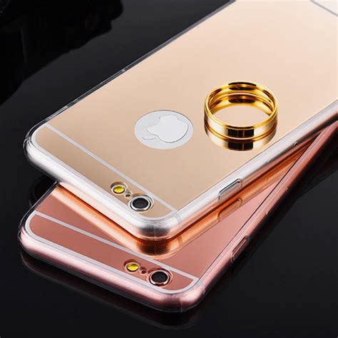 Luxury Gold Plating Mirror Case For Iphone 6s Plus X 7 8 Plus Soft Tpu