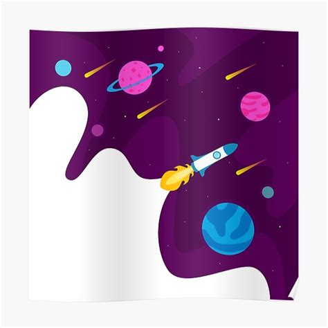 Rocket In The Galaxy Poster For Sale By Raquel Design Redbubble
