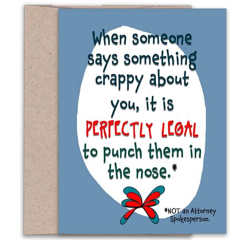 Perfectly Legal Funny Encouragement Card For Friends Funny
